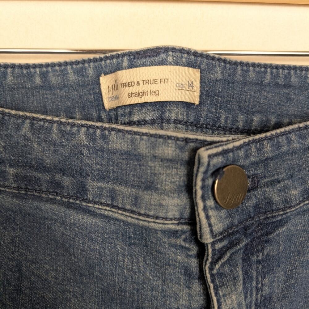 J Jill Authentic Fit Jeans 14 Medium Wash Straight Leg Classic Denim - Picture 6 of 7